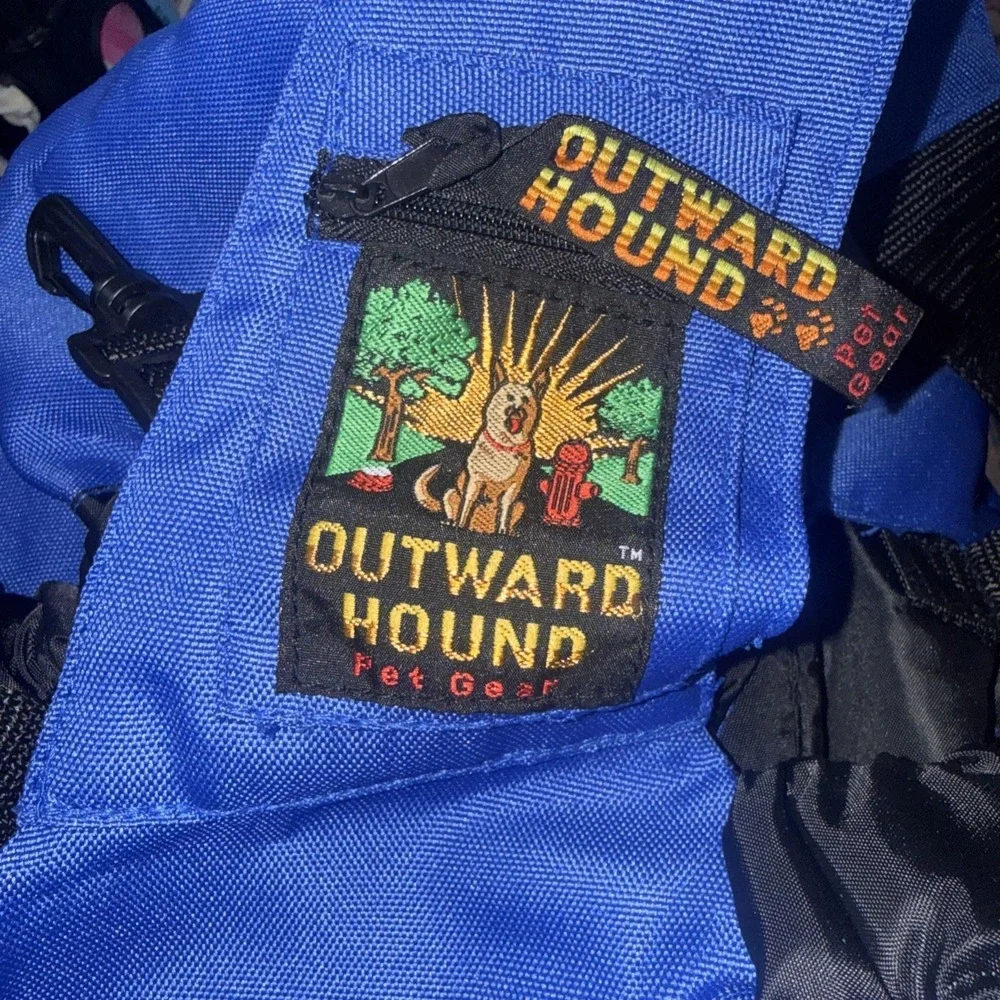 Outward Hound Dog Backpack Blue Sling Saddle Bag Pet Travel Gear Hiking Carrier